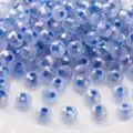 Faceted glass beads with dyed core rondelle loose beads for DIY handmade jewelry making. - Sapphire Blue