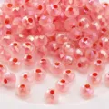 Pink faceted glass beads rondelle loose beads DIY bracelet necklace jewelry accessories. - Red