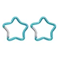 Cyan Star Carabiner Clip Small Aluminum Alloy Spring Snap Hook Keychain Backpack Accessory - Star Style 49x48mm / Blue