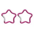 Pink Star Carabiner Cute Metal Snap Hook Backpack Clip Spring Keychain 2Pcs Set - Star Style 49x48mm / Rose Red
