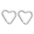 Silver heart shaped aluminum alloy carabiner snap hook for outdoor climbing backpack accessories. - Heart Style 44x45mm / Silver