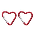 Red heart shaped aluminum carabiner clip, durable snap hook for outdoor backpack hiking keychain. - Heart Style 44x45mm / Red