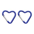 Blue heart-shaped aluminum carabiner clip, cute outdoor climbing buckle, keychain hardware accessory. - Heart Style 44x45mm / Sapphire Blue