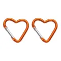 Aluminum heart carabiner snap hook clip for outdoor hiking keychain backpack orange - Heart Style 44x45mm / Orange