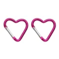 Pink heart-shaped aluminum alloy carabiner snap hook for outdoor camping and backpack attachment. - Heart Style 44x45mm / Rose Red
