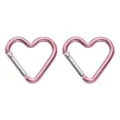 Pink heart-shaped aluminum alloy carabiner snap hook for outdoor camping and backpack use. - Heart Style 44x45mm / Pink