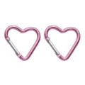 Pink heart-shaped aluminum alloy carabiner snap hook for outdoor camping and backpack decor. - Heart Style 44x45mm / Purple