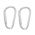 Silver aluminum alloy carabiner D ring snap hook for outdoor camping and backpack attachment. - D-Shape Style 24x46mm / Silver
