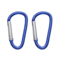 Blue aluminum alloy D-shape carabiner clip for outdoor hiking camping backpack gear. - D-Shape Style 24x46mm / Sapphire Blue