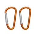 Aluminum alloy D-shaped carabiner set, durable outdoor hiking backpack snap hook clip. - D-Shape Style 24x46mm / Orange