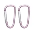Pink aluminum alloy D-shaped carabiner variant for outdoor hiking, climbing and backpack hanging. - D-Shape Style 24x46mm / Pink