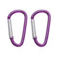 Purple aluminum D-shape carabiner clip metal hiking buckle lightweight outdoor gear - D-Shape Style 24x46mm / Deep purple
