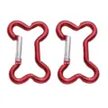Aluminum alloy bone-shaped carabiner set, 2 red outdoor rock climbing snap hooks. - Bone Style 49x32mm / Red