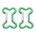Green bone-shaped aluminum alloy carabiner outdoor camping backpack clip snap hook 2pcs - Bone Style 49x32mm / Green