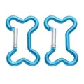 Blue bone shaped aluminum carabiner snap hook clip for outdoor hiking camping gear - Bone Style 49x32mm / Blue