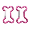 Pink bone-shaped aluminum alloy carabiner clip, lightweight outdoor backpack snap hook accessory. - Bone Style 49x32mm / Rose Red