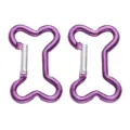 Purple bone shaped aluminum alloy carabiner snap hooks set of two outdoor gear hooks. - Bone Style 49x32mm / Deep purple