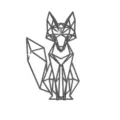 Geometrischer Acryl Spiegel Fuchs Wandaufkleber moderne minimalistische Heimdekoration. - Fuchs / S / Gold
