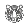 Geometrischer Tiger Acryl Spiegel Wandaufkleber Detailansicht der dekorativen glänzenden Oberfläche. - Tiger / S / Gold