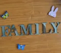 Adesivo murale FAMILY in specchio acrilico argento 3D fai da te decorazione casa arte - FAMILY argento