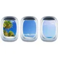 Adesivo murale oblò 3D finta finestra paesaggio mare tropicale cielo stanza dei bambini - EW033 ABC