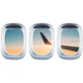 Adesivo murale Finestra aereo 3D Paesaggio nuvole cielo Decalcomania rimovibile casa - EW028 ABC