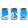 Adesivo Murale Montagna Innevata Oblò 3D Finestra Aereo Decorazione Stanza Bambini - EW027 ABC