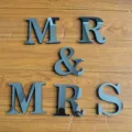 Adesivi murali a specchio in acrilico, parole decorative MR e MRS per casa e matrimonio. - Mr & Mrs argento