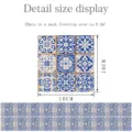 Pegatinas de azulejos retro azul y blanco, set 20pcs 10x10cm para pared de cocina. - 10x10cm 20 Piezas