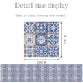 Pegatinas de azulejos de mosaico azul retro impermeable decoración de pared cocina baño 20x20cm - 20x20cm 20 Piezas
