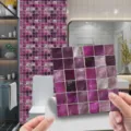Adhésif carrelage mosaïque cristal violet rétro sticker mural imperméable cuisine - Film cristal 20 pièces - 10*10 cm