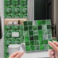 Adesivo per piastrelle a mosaico in cristallo verde per decorazione murale cucina. - 10x10cm: confezione da 20 / CRY015