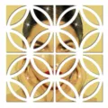 3D geometrische acryl spiegel muursticker zelfklevende cirkel puzzel huisdecoratie - S-20cm (Set van 4) / Goud