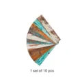 Close-up detail of 10 pcs vintage wood grain tile stickers set for DIY home wall decor. - DB011 Matte Laminated