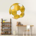 Gold mirror acrylic football wall sticker DIY set, perfect for kid room modern home decor. - Small - 15cm / Gold