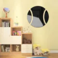 Adesivo murale specchio palla da tennis acrilico fai da te decorazione camera bambini - Piccolo - 15 cm / Nero