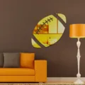 Acrylic football mirror wall sticker DIY self-adhesive decor for kids room and living room. - Small - 15cm / Gold