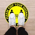 Social distancing floor sticker safety warning sign decal for public areas office store - XG002 5 Sheets