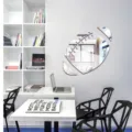 Acrylic football mirror wall sticker DIY sports decor for kids room home interior - Small - 15cm / Silver