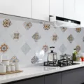 Kitchen oil-proof wall sticker self-adhesive waterproof tile wallpaper for home decor - 60cm*1m / European Lace