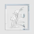Acryl Spiegel Blumen Wandaufkleber Detailansicht, reflektierender Aufkleber für Möbel. - S / Silber