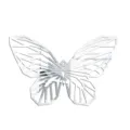 Geometrische vlinder acryl spiegel muursticker detailweergave, reflecterend oppervlak. - L / 2 mm dik zilver