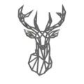 Geometric acrylic deer head wall sticker mirror home decor detail view showing design - Deer Head / L / Gold