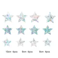 Rainbow prism static window sticker, holographic star glass film, glue-free PVC home decor. - 12 Pieces Stars