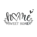 Autocollant mural acrylique miroir DIY citation home sweet home deco chambre enfant - Noir