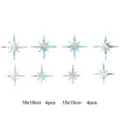 Holographic prism window sticker static cling glass film star shapes decor 8pcs pack - 8 Pieces Star