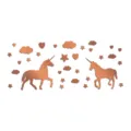 Juego de pegatinas de pared de unicornio espejo acrílico oro rosa, decoración infantil. - Rosa oro
