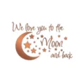Rose gold mirror acrylic moon and stars wall sticker for kids room decor, self-adhesive. - Rose Gold