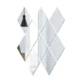 Detailed view of diamond-shaped mirror wall stickers, flexible DIY self-adhesive surface. - 1mm Thickness 10cm Side Rhombus 1 Piece