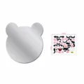 DIY Acryl Bär Spiegel und süße Gesichtsaufdrucke Set für Wanddekoration zu Hause. - Teddybär / S
